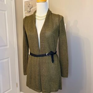 Massimo Dutti Open Green Cardigan